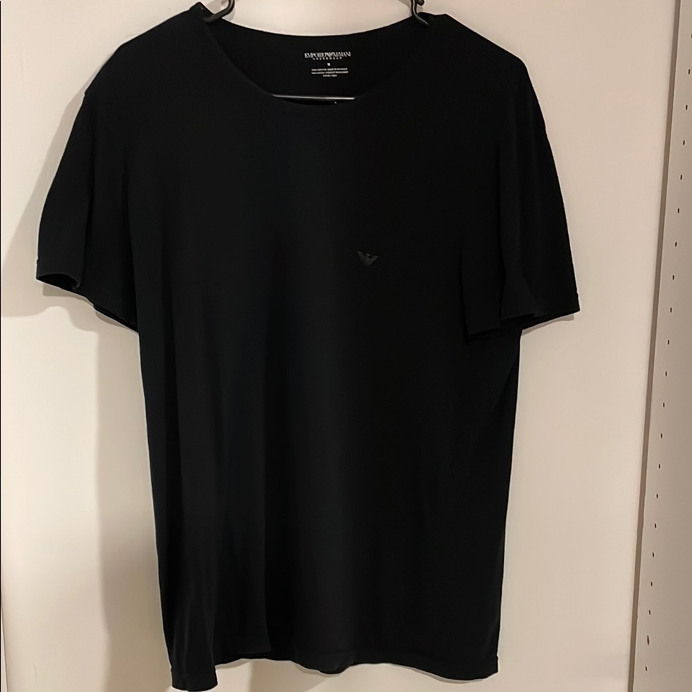 Emporio Armani Men’s Logo Black Short Sleeve Tee Small